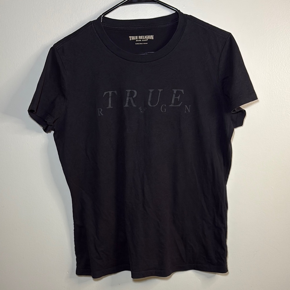 True Religion Black Short Sleeve Tee